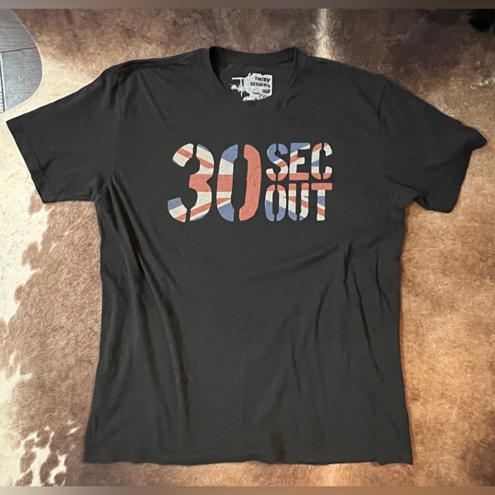 30 Seconds Out Black Graphic Crewneck T-Shirt